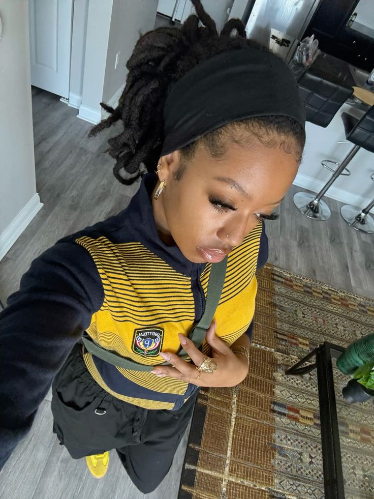 Locs Pulled Back with a Sleek Headband
