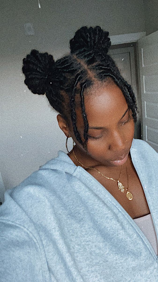 Short Loc Space Buns