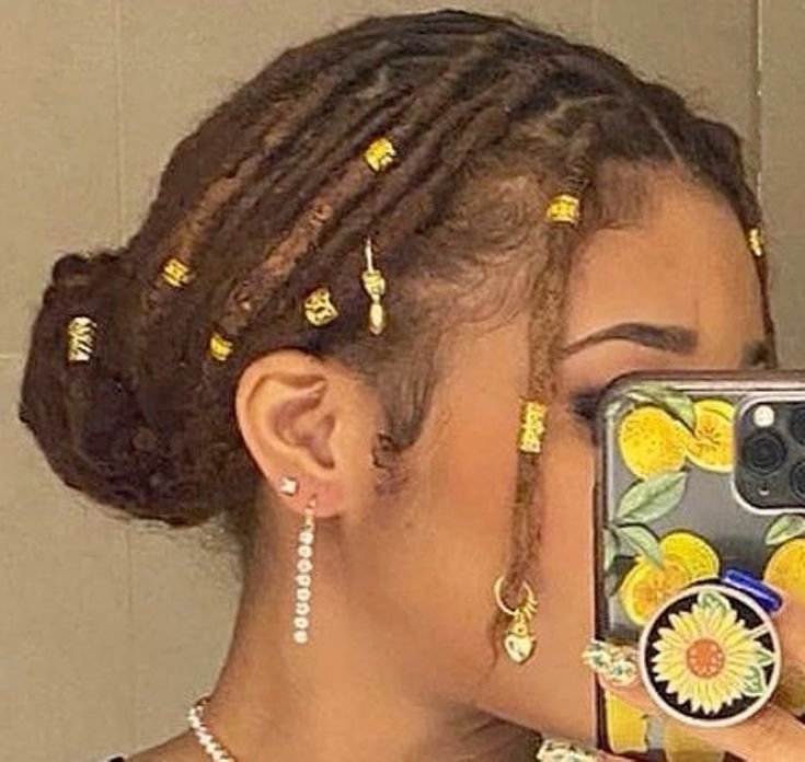 Short Loc Style With Accessories Throughout