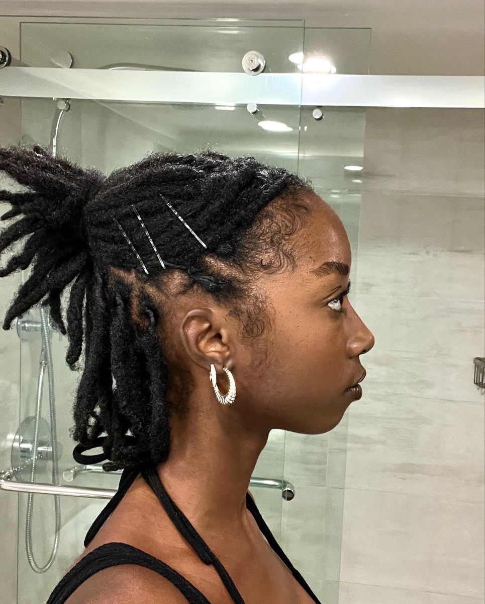 half up half down locs