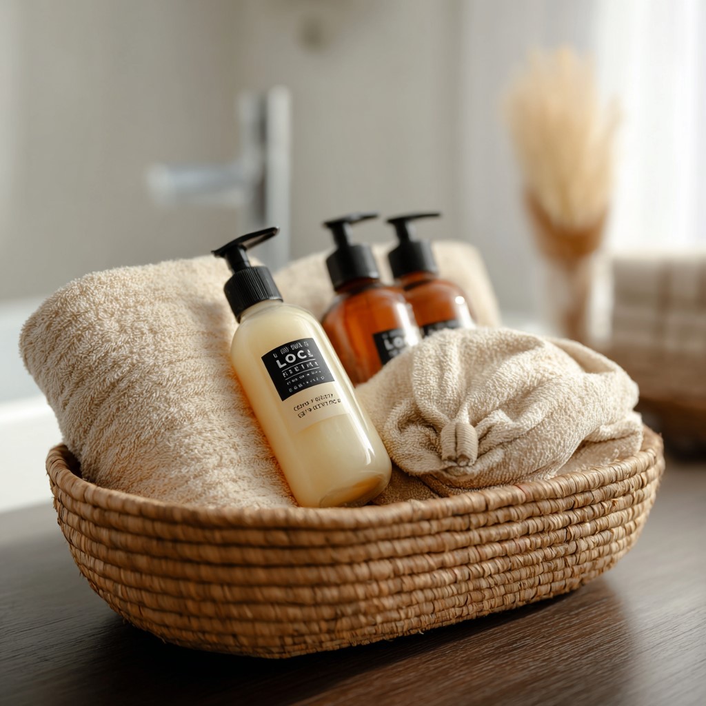 shampoo placed in a basket