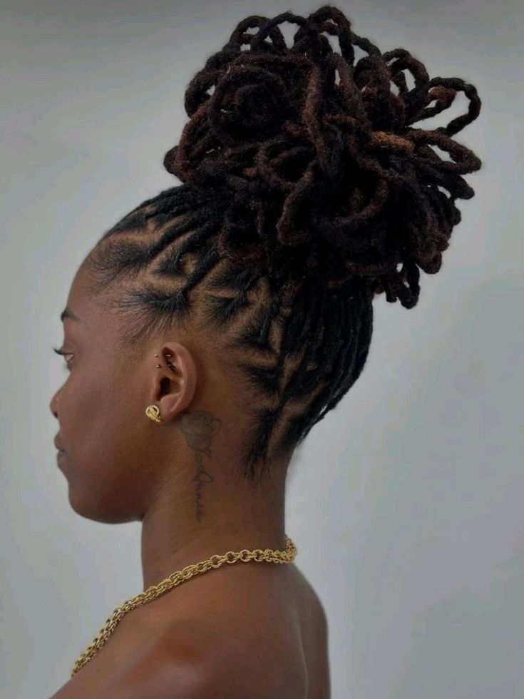 chignon locs style