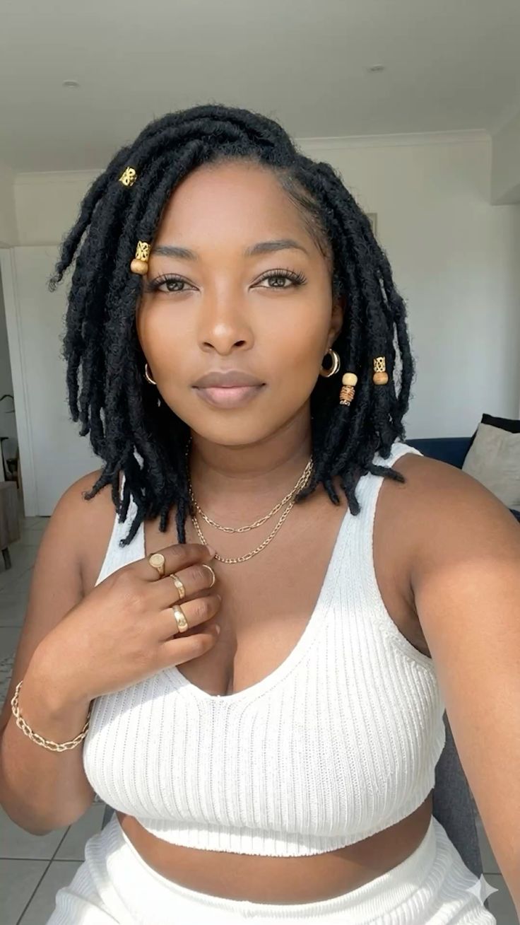 Shoulder-Length Blunt Loc Bob